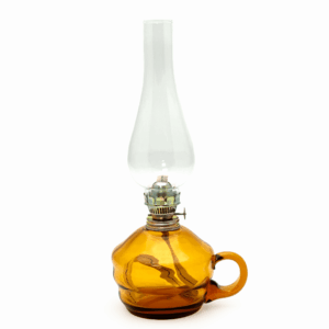 Petrolejová lampa s ouškem amber