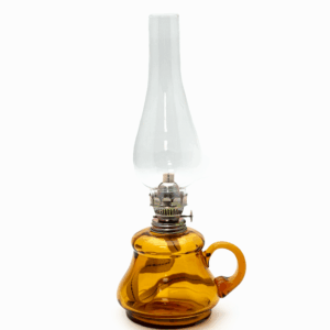 Petrolejová lampa s ouškem amber