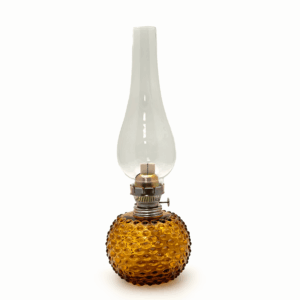 Petrolejová lampa hobnail ananas amber