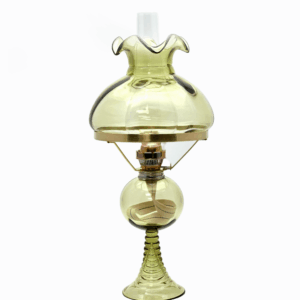 Petrolejová lampa Květa se stínidlem lesní zelená