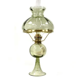 Petrolejová lampa Květa - lesní zelená - komplet 1