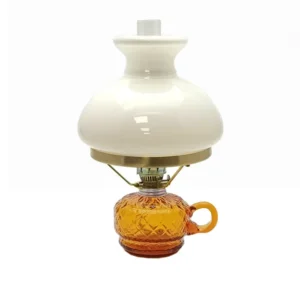 Petrolejová lampa Monika - Káro - amber - komplet