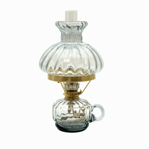 Skleněná petrolejová lampa Monika světlý kouř