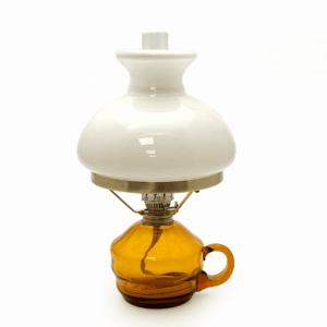 Petrolejová lampa s ouškem amber