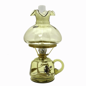 Petrolejová lampa Lucie lesní zelená s obtiskem