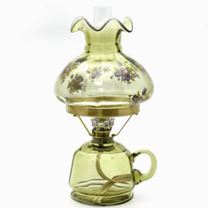 Petrolejová lampa Lucie se stínidlem lesní zelená