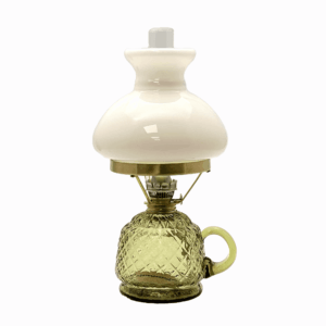 Petrolejová lampa Lucie - lesní zelená káro