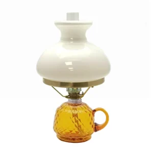 Petrolejová lampa Lucie - Káro - amber - komplet