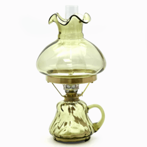 Petrolejová lampa Tereza lesní zelená velká krakle komplet