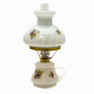 Květinová lampa Tereza s opál s květinovým obtiskem komplet