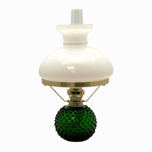 Petrolejová lampa Ema tmavě zelená hobnail
