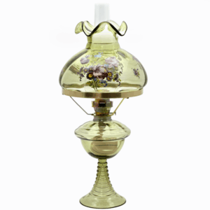 Petrolejová lampa Jasmína se stínidlem lesní zelená komplet