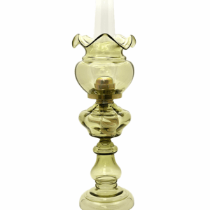 Celoskleněná petrolejová lampa lesní sklo