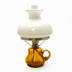 Petrolejová lampa s ouškem amber