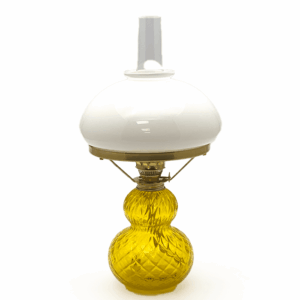 Petrolejová lampa káro žlutá