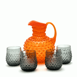 Souprava ananas hobnail - oranžová - kouř