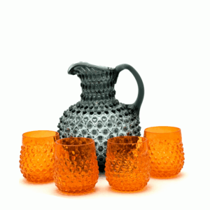 Souprava ananas - hobnail kouř-oranžová