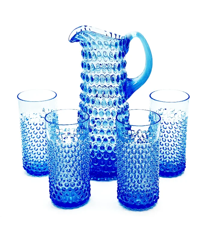 Nápojová souprava Ananas Hobnail 1+4 - akvamarín