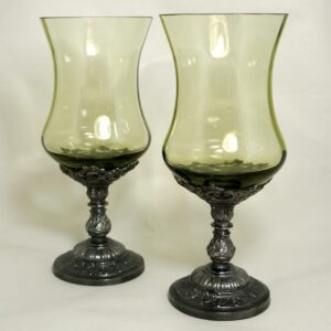 Sklenice na víno 0,2l - zdobená cínem - 2ks