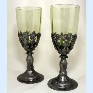 Sklenice na víno zdobená cínem - 2ks