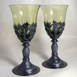 Sklenice na víno zdobená cínem - 2ks