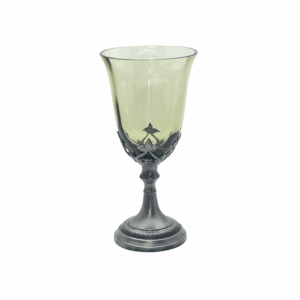 Sklenice zdobená cínem