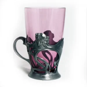 Sklenice 0,180l - zdobená cínem - zlatá rosa