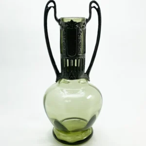 Skleněná váza 29cm cínová montura