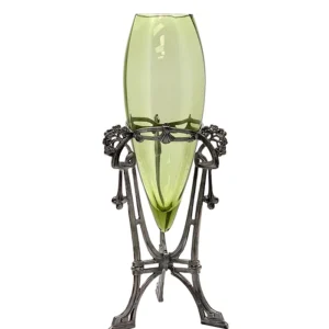 Secesní váza 42cm v cínové montuře