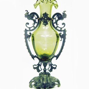 Skleněná váza 27cm s cínovou monturou