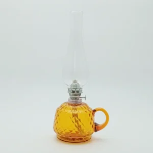 Petrolejová lampa Lucie - Káro - amber