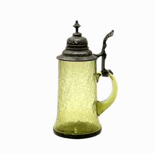 Skleněný půllitr s cínovým víkem