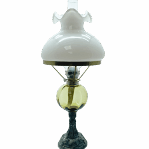 Petrolejová lampa s cínovou nohou - lesní zelená