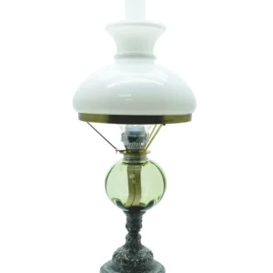 Petrolejová lampa s cínovou nohou - lesní zelená - komplet 4