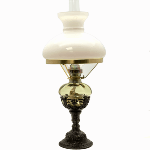 Petrolejová lampa Barbora zdobená cínem - komplet