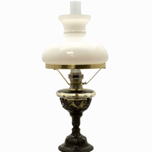 Petrolejová lampa Růžena zdobená cínem komplet