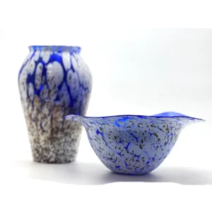 Skleněná souprava váza s mísou