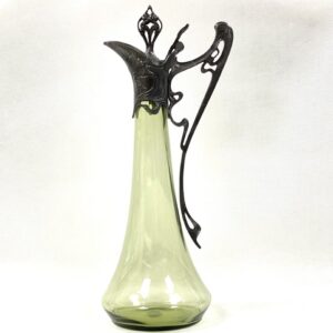 Karafa zdobená cínem - lesní zelená-Art Nouveau - 1l