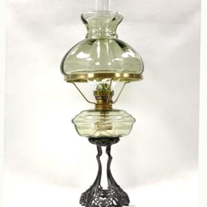 Petrolejová lampa s cínovou nohou - lesní zelená