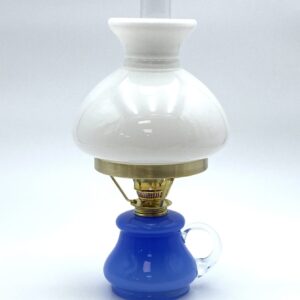 Petrolejová lampa Tereza - Bambus - světle modrá