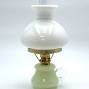 Petrolejová lampa Tereza - Bambus - zelená mléčná - II.jakost