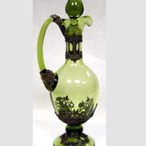 Karafa zdobená cínem - lesní zelená - 0,750l