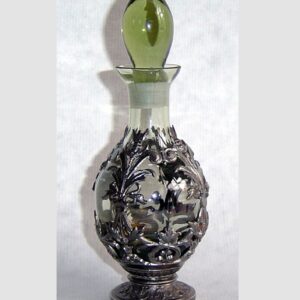 Flakon zdobený cínem - lesní zelená - 0,150l