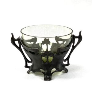 Skleněná miska s cínovou monturou