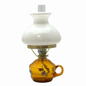 Petrolejová lampa Klára - Bambus - amber obtisk - komplet 4