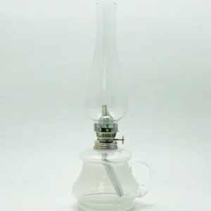 Petrolejová lampa Tereza - Bambus - bílá mléčná