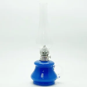 Petrolejová lampa Tereza - Bambus - modrá