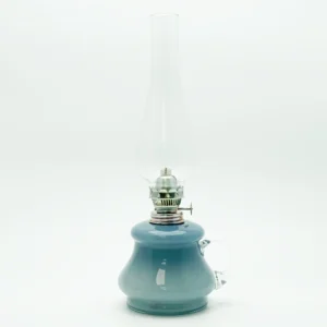 Petrolejová lampa Tereza - Bambus - šedo-modrá