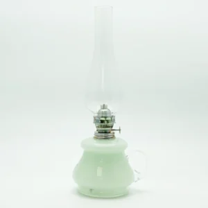 Petrolejová lampa Tereza - Bambus - světle zelená mléčná