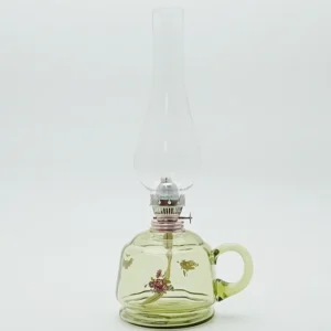 Petrolejová lampa Lucie - Bambus - lesní zelená - obtisk